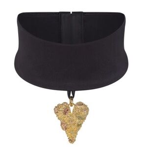 Limited Edition 14k Gold Plated Heart Pendant Kinky Collared Choker